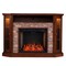 Southern Enterprises 48" Gray and Brown Redden Corner Convertible Espresso Electric Fireplace with Storage